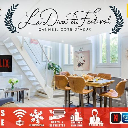 La Diva Du Festival - 10 Mn A Pied Palais & Plages - Cosy & Calme - Clim - Wifi Cannes Exteriér fotografie